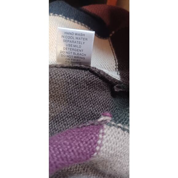 VTG Christopher & Banks Patchwork Cardigan Sweater Cottagecore Y2K 90s Sz Large - Picture 7 of 7